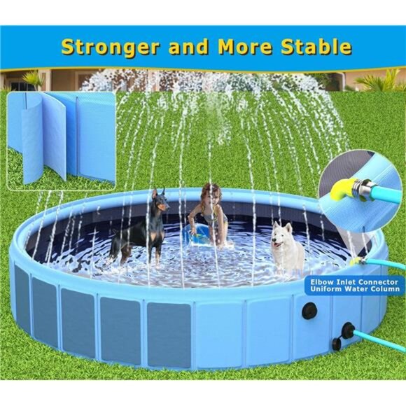 78.7 in Extra Large Dog Swimming Pool Bathing Tub for Pets Dogs Cats and Kids - Picture 5 of 7